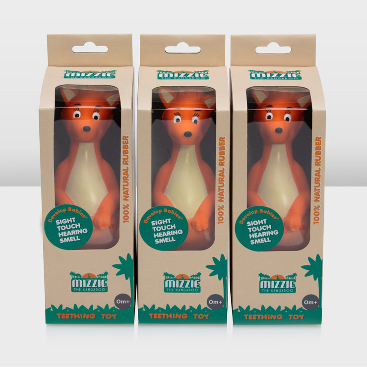 3 Mizzie The Kangaroo Baby Teething Toy in Boxes
